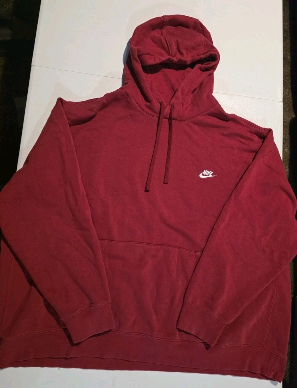 Nike Sportswear Club Fleece Hoodie Mens 4XL Maroon Athletic Gym Pullover